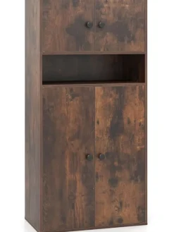 COSTWAY Regale & Schränke<Bücherschrank 54 x 30 x 111 cm in Braun