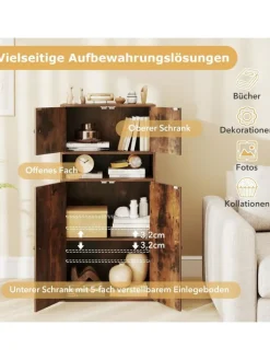 COSTWAY Regale & Schränke<Bücherschrank 54 x 30 x 111 cm in Braun
