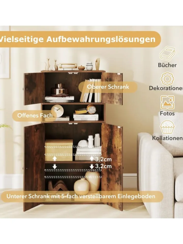 COSTWAY Regale & Schränke<Bücherschrank 54 x 30 x 111 cm in Braun