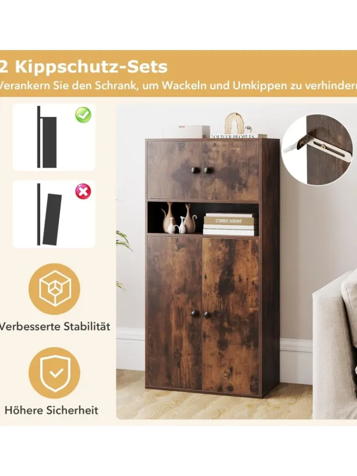 COSTWAY Regale & Schränke<Bücherschrank 54 x 30 x 111 cm in Braun