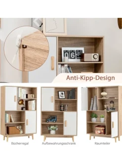 COSTWAY Regale & Schränke<Bücherschrank in Weiß
