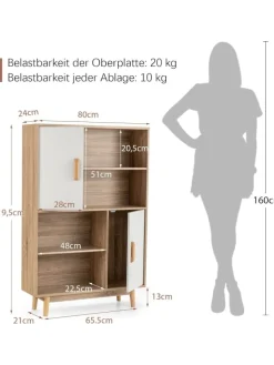 COSTWAY Regale & Schränke<Bücherschrank in Weiß