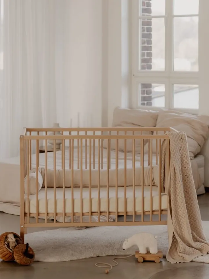 Sämann Babymöbel<Beistellbett Matratze Cloud Air Rollen & Umbauseite - natur - Dreamy 4 in 1 Bett
