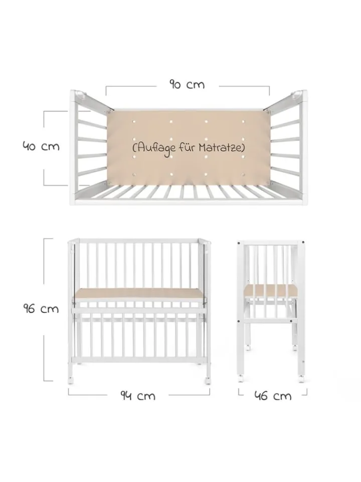fillikid Babymöbel<Beistellbett Premium Vario 2in1 - (auch für