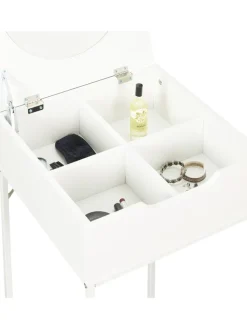 THE HOME DECO FACTORY Tische<Beistelltisch "Abbott" in Weiß - (B)45 x (H)77 x (T)45 cm