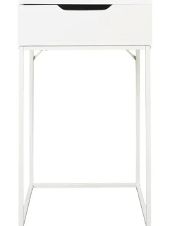THE HOME DECO FACTORY Tische<Beistelltisch "Abbott" in Weiß - (B)45 x (H)77 x (T)45 cm