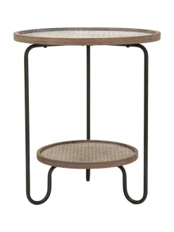 Mauro Ferretti Tische<Beistelltisch "Arex" in Braun/ Schwarz - (H)54,5 x Ø 48 cm