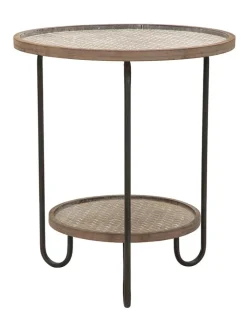 Mauro Ferretti Tische<Beistelltisch "Arex" in Braun/ Schwarz - (H)54,5 x Ø 48 cm