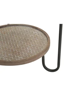 Mauro Ferretti Tische<Beistelltisch "Arex" in Braun/ Schwarz - (H)54,5 x Ø 48 cm