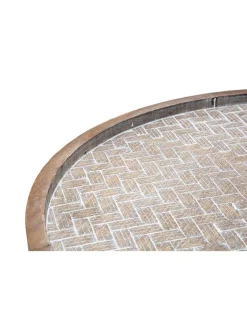 Mauro Ferretti Tische<Beistelltisch "Arex" in Braun/ Schwarz - (H)54,5 x Ø 48 cm
