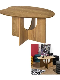 Rétro Chic Tische<Beistelltisch "Calypso" in Hellbraun - (B)80 x (H)43 x (T)60 cm