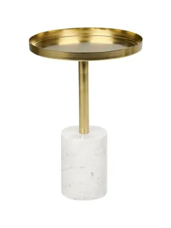 Beliani Tische<Beistelltisch CAMELO II in Gold/Weiß - (W) 36 x (H) 52 x (L) 36 cm