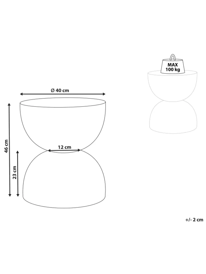 Beliani Tische<Beistelltisch CAORIA in Weiß - (W) 40 x (H) 46 x (L) 40 cm