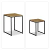 relaxdays Tische<Beistelltisch 2er Set in Holzoptik/ Schwarz