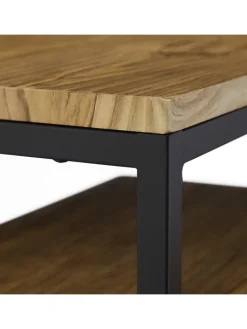 relaxdays Tische<Beistelltisch 2er Set in Holzoptik/ Schwarz