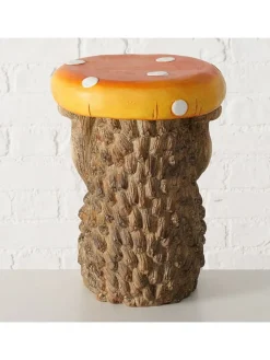Boltze Tische<Beistelltisch "Heggy" in Braun/ Gelb - (H)41 x Ø 29 cm