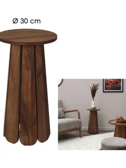 THE HOME DECO FACTORY Tische<Beistelltisch in Braun - (H)55 x Ø 30 cm