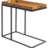 FineBuy Tische<Beistelltisch in Braun / Sheesham / 34x70x65