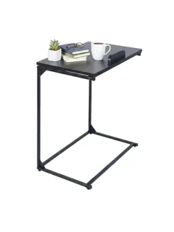 relaxdays Tische<Beistelltisch in Schwarz - (B)55 x (H)66 x (T)35 cm