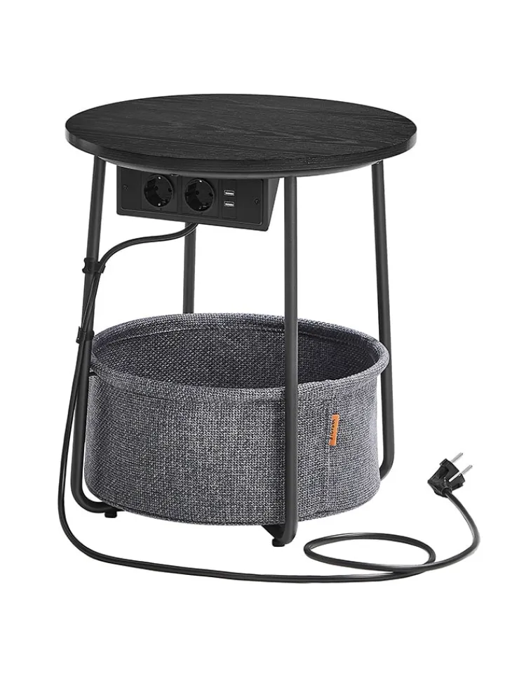 SONGMICS Tische<Beistelltisch in Schwarz - (H)50 cm - Ø 45 cm