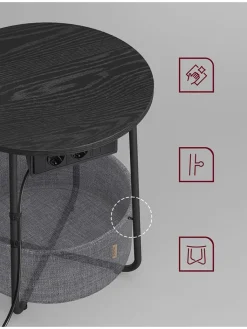 SONGMICS Tische<Beistelltisch in Schwarz - (H)50 cm - Ø 45 cm