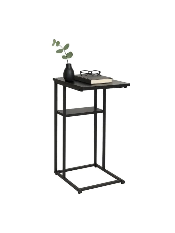 relaxdays Tische<Beistelltisch in Schwarz - (B)40 x (H)60 x (T)30 cm