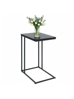 relaxdays Tische<Beistelltisch in Schwarz - (B)50 x (H)64 x (T)35 cm