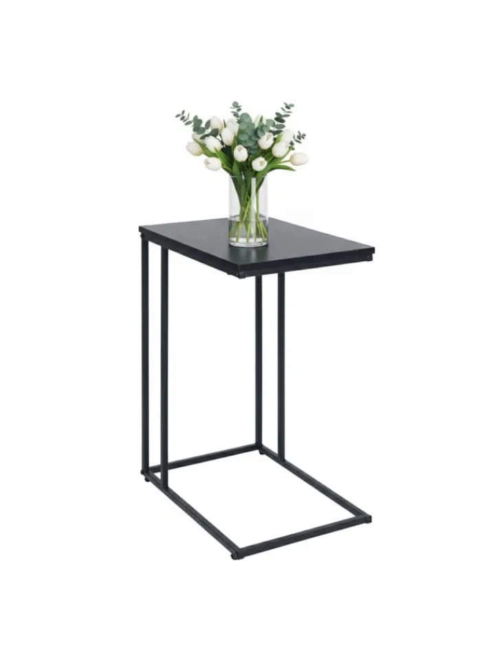 relaxdays Tische<Beistelltisch in Schwarz - (B)50 x (H)64 x (T)35 cm