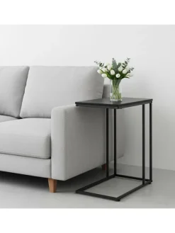 relaxdays Tische<Beistelltisch in Schwarz - (B)50 x (H)64 x (T)35 cm