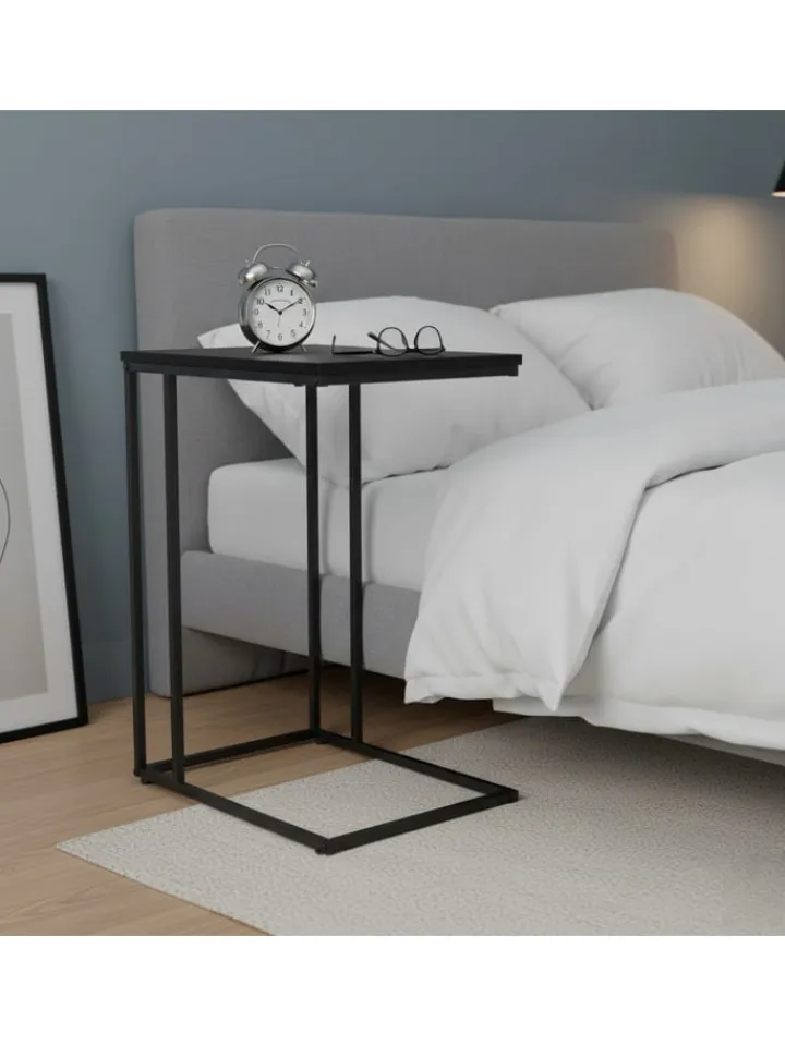 relaxdays Tische<Beistelltisch in Schwarz - (B)50 x (H)64 x (T)35 cm
