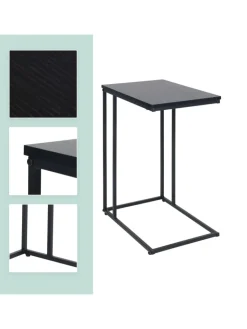 relaxdays Tische<Beistelltisch in Schwarz - (B)50 x (H)64 x (T)35 cm