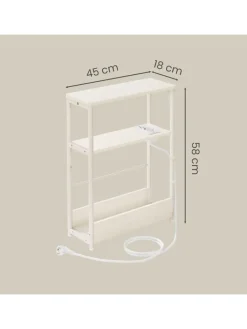 Songmics Tische<Beistelltisch in Weiß - (B)45 x (H)58 x (T)18 cm