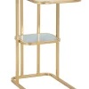 Mauro Ferretti Tische<Beistelltisch in Weiß/ Gold - (B)46 x (H)60 x (T)30 cm