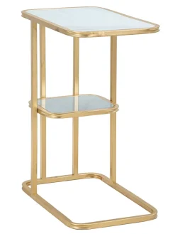 Mauro Ferretti Tische<Beistelltisch in Weiß/ Gold - (B)46 x (H)60 x (T)30 cm