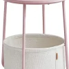 SONGMICS Tische<Beistelltisch in Weiß/ Rosa - (H)50 x Ø 45 cm