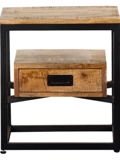 GILDE Tische<Beistelltisch "Legna" in Hellbraun/ Schwarz - (B)35 x (H)50 x (T)45 cm
