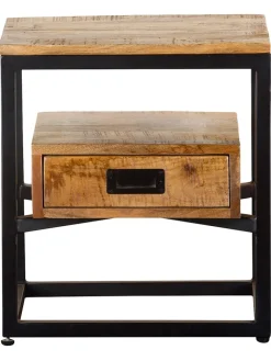 GILDE Tische<Beistelltisch "Legna" in Hellbraun/ Schwarz - (B)35 x (H)50 x (T)45 cm