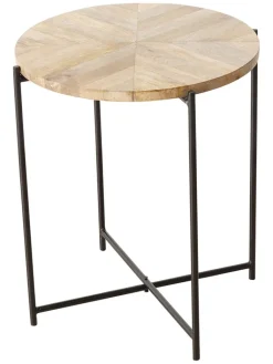 Boltze Tische<Beistelltisch "Mandi" in Hellbraun - (H)53 x Ø 46 cm