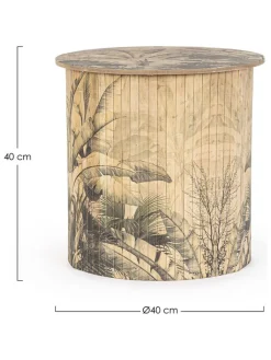 Bizzotto Tische<Beistelltisch ''Nariko'' in Creme/ Schwarz - (H)40 x Ø 40 cm