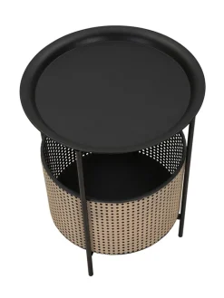 Mauro Ferretti Tische<Beistelltisch "Osaka" in Schwarz/ Braun - (H)50 cm