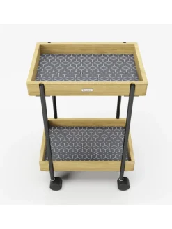 Playboy Tische<Beistelltisch/ Servierwagen "NANCY" in Bambus - (B)46 x (H)57 x (T)30 cm