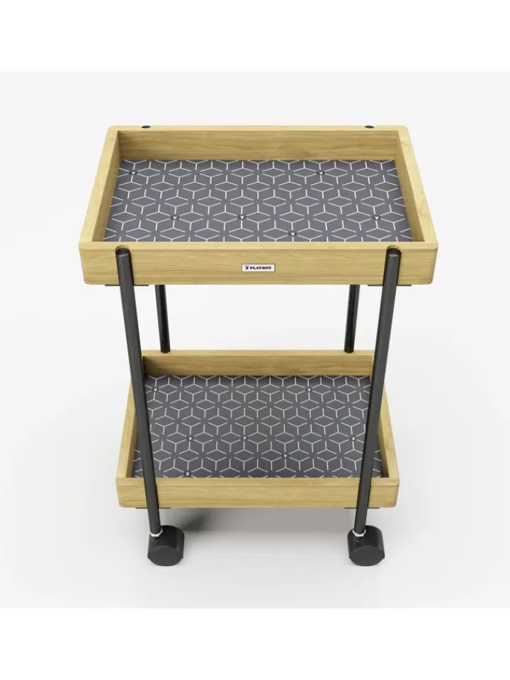 Playboy Tische<Beistelltisch/ Servierwagen "NANCY" in Bambus - (B)46 x (H)57 x (T)30 cm