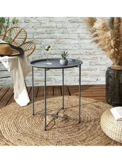 Garden Spirit Tische<Beistelltisch "Sienna" in Grau - (H)50 x Ø 47 cm