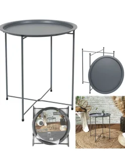 Garden Spirit Tische<Beistelltisch "Sienna" in Grau - (H)50 x Ø 47 cm