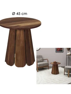 Rétro Chic Tische<Beistelltisch "Will" in Braun - (H)45 x Ø 45 cm