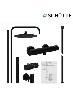 Schütte Badaccessoires<Überkopf-Brauseset "Aquaduct" in Schwarz