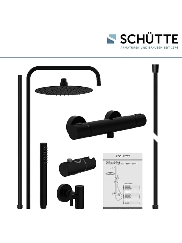 Schütte Badaccessoires<Überkopf-Brauseset "Aquaduct" in Schwarz