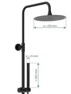 Schütte Badaccessoires<Überkopf-Brauseset "Aquaduct" in Schwarz