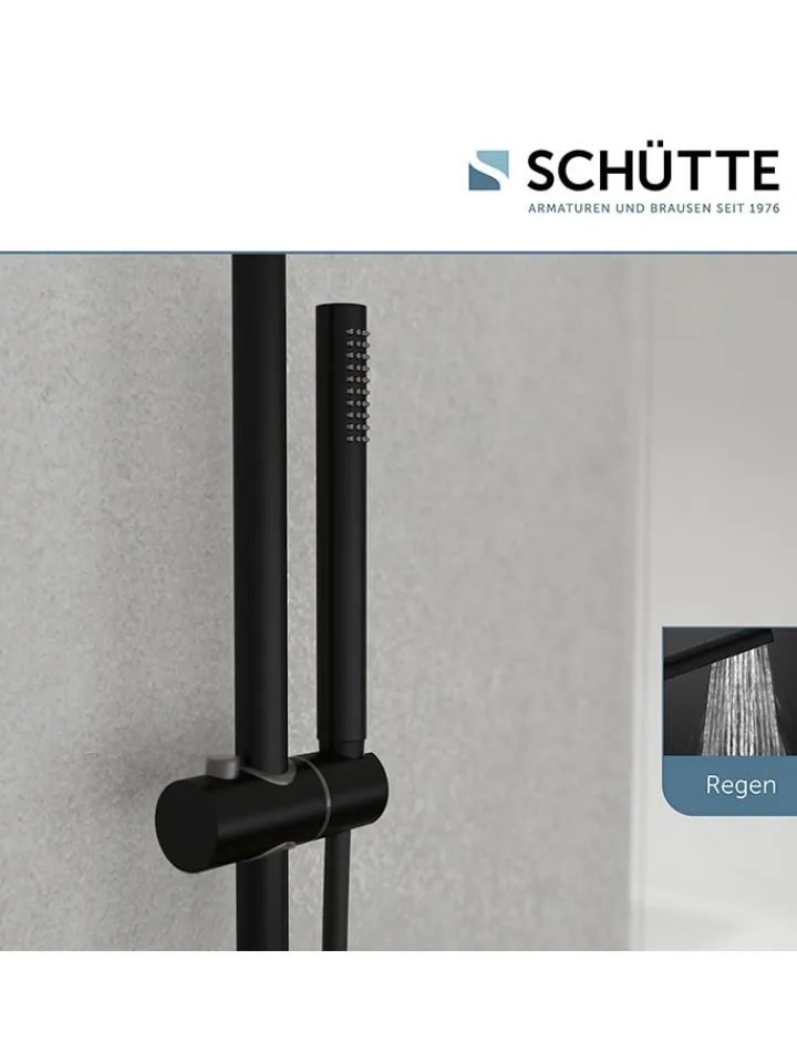 Schütte Badaccessoires<Überkopf-Brauseset "Aquaduct" in Schwarz