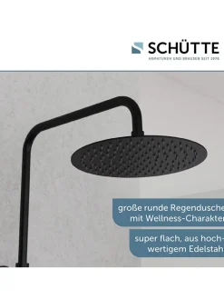 Schütte Badaccessoires<Überkopf-Brauseset "Aquaduct" in Schwarz